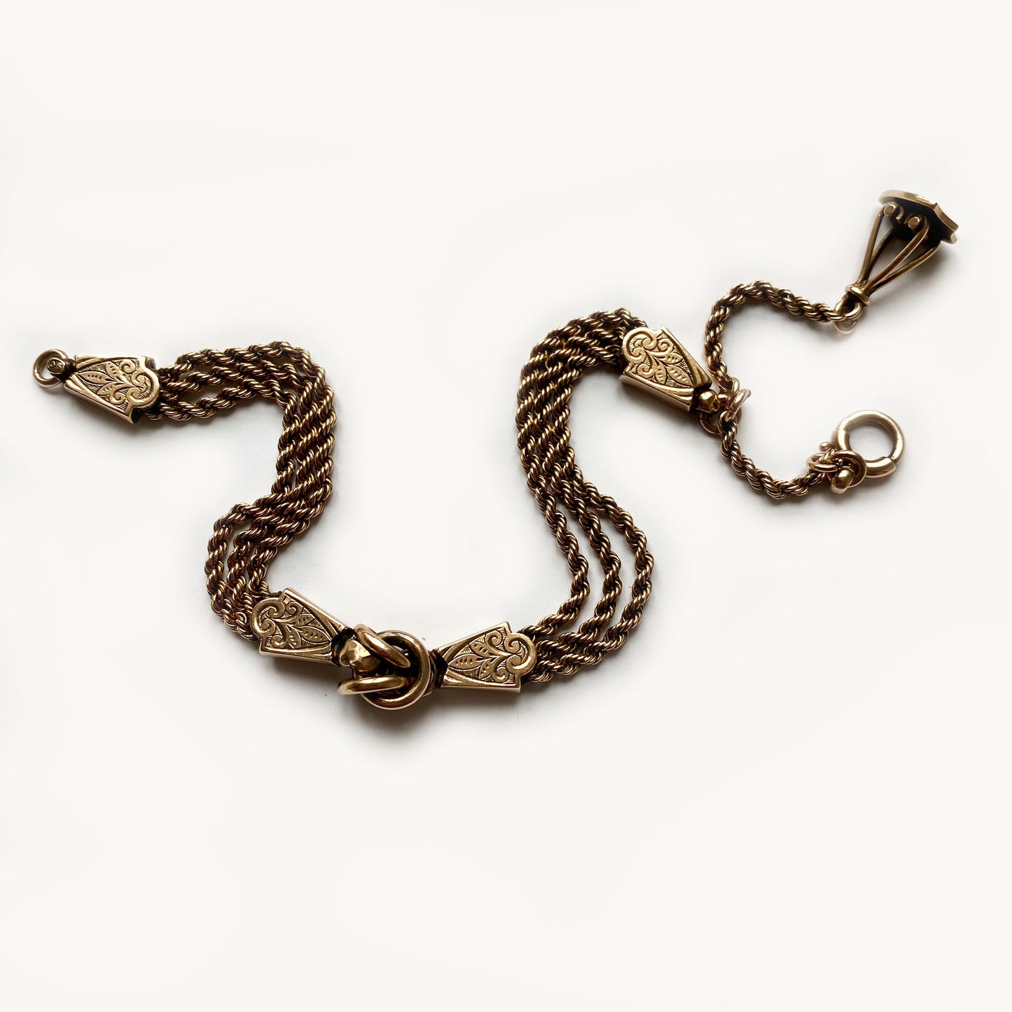 Antique Victorian 9k Rose Gold Abertina Bracelet