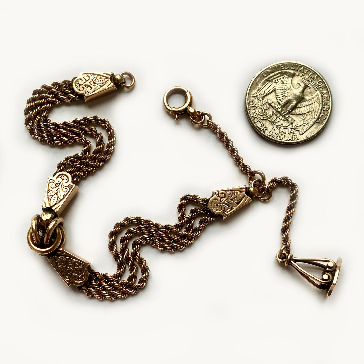 Antique Victorian 9k Rose Gold Abertina Bracelet