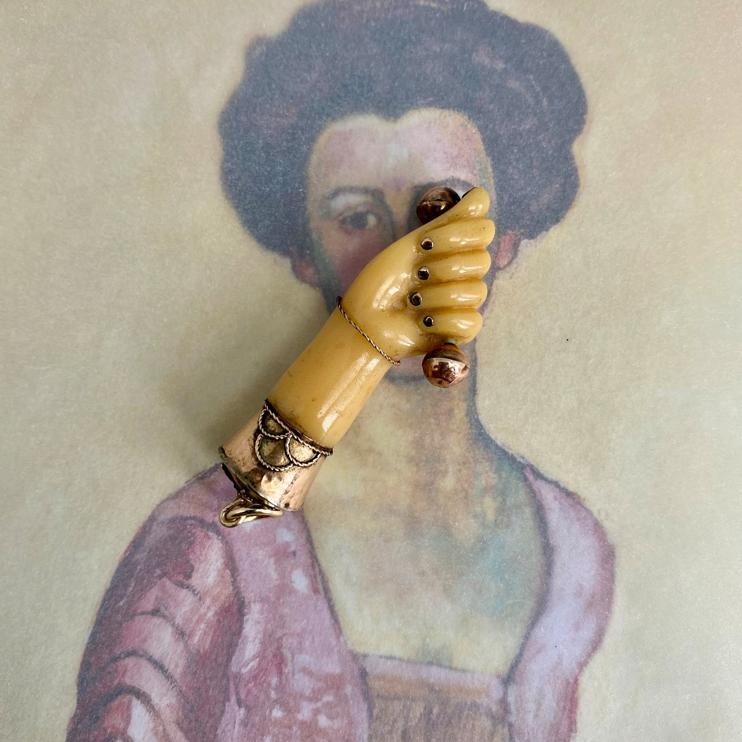 Vintage 9K Gold Fist Figa Charm