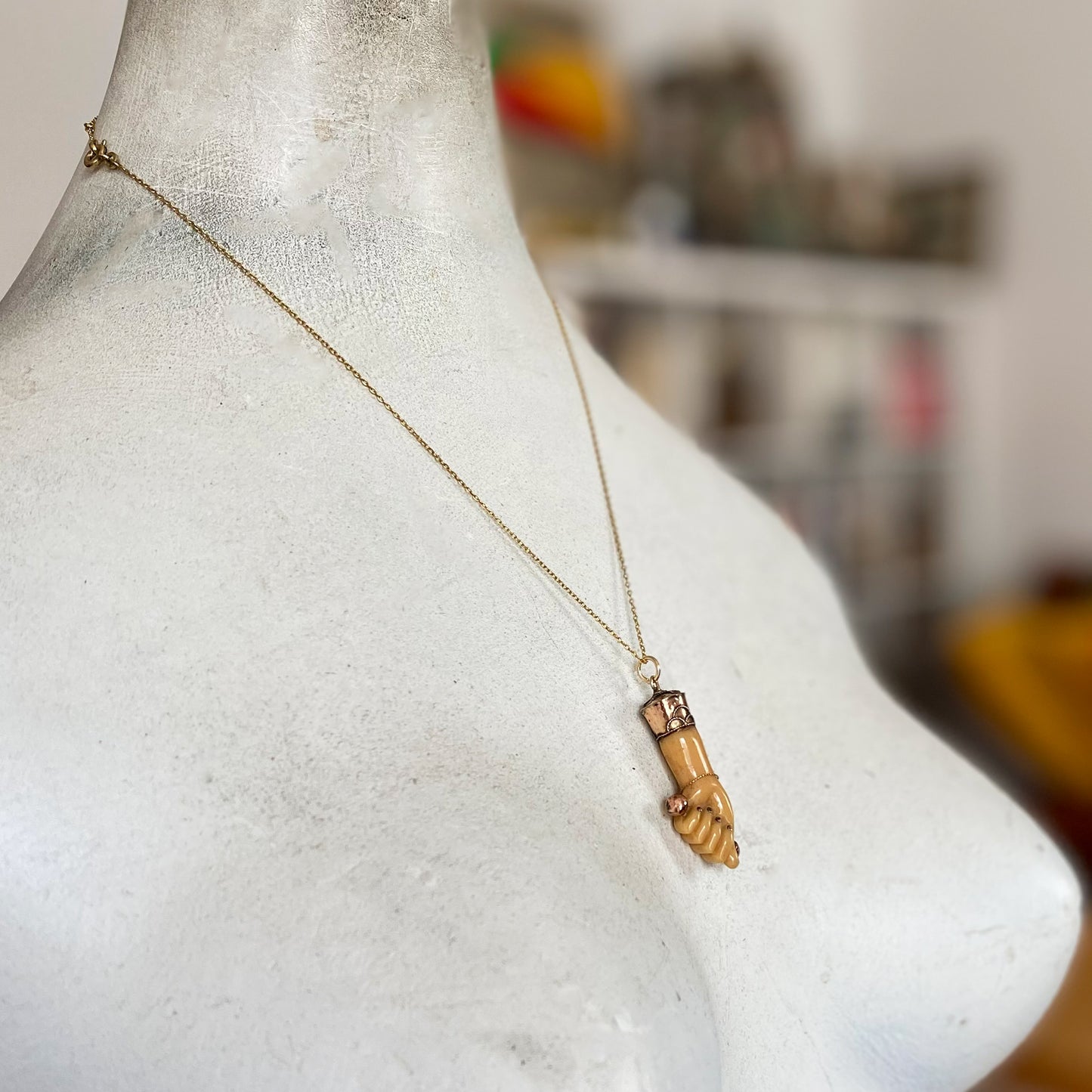 Vintage 9K Gold Fist Figa Charm