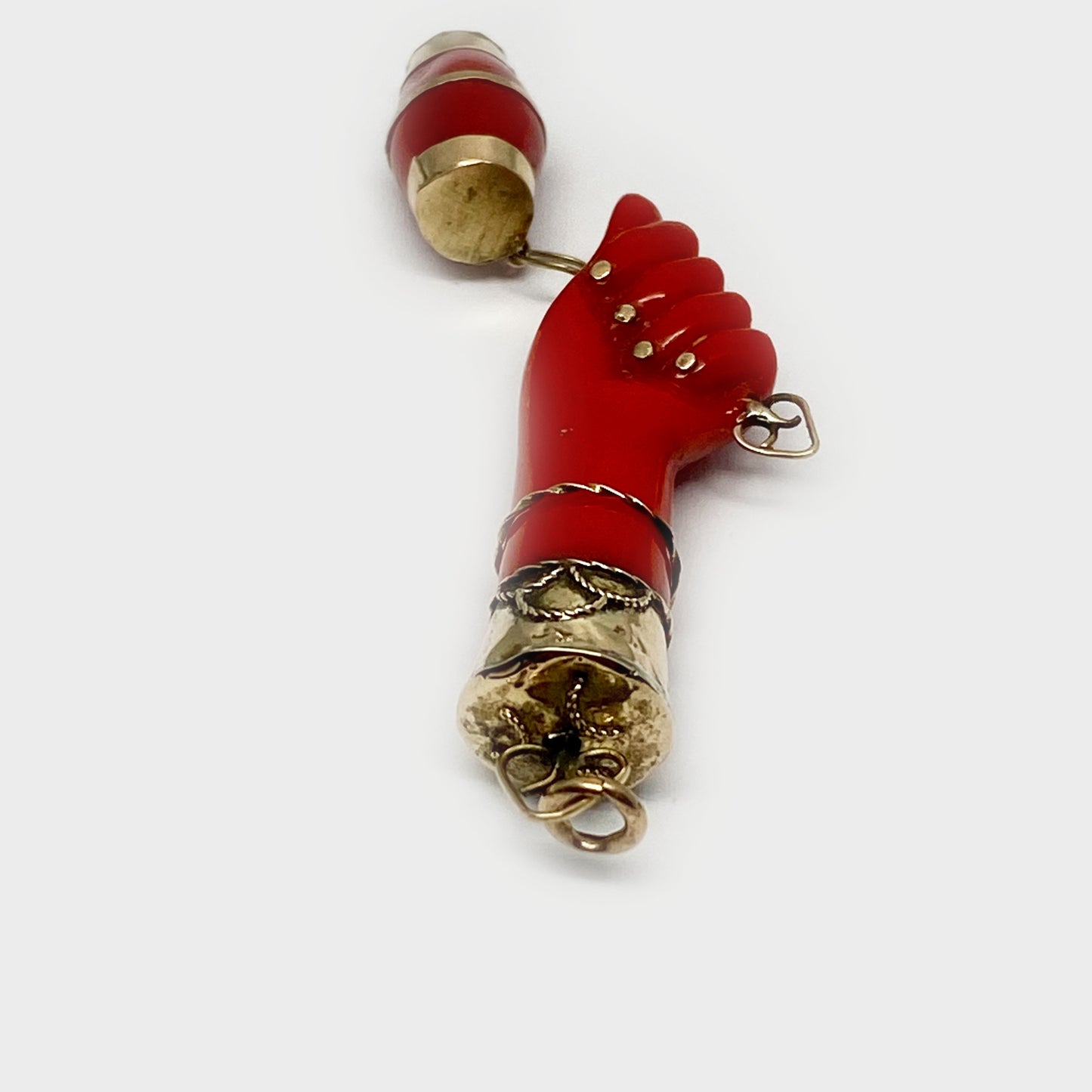 Antique 9K Gold Red Figa Charm