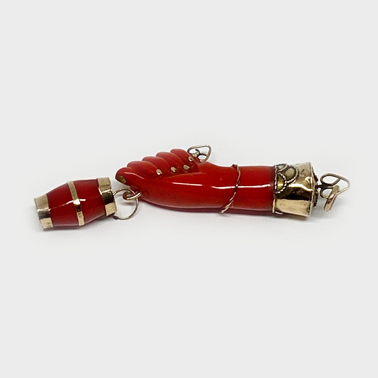 Antique 9K Gold Red Figa Charm