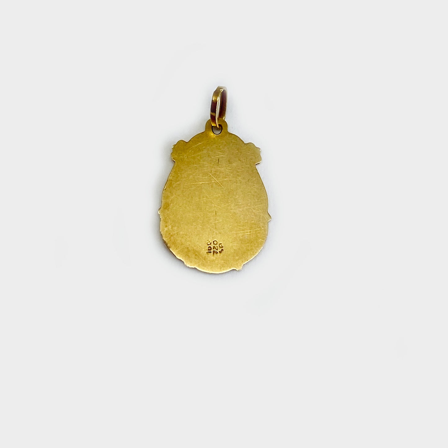 Antique 18k Gold Our Lady of Graces Religious Medal Pendant