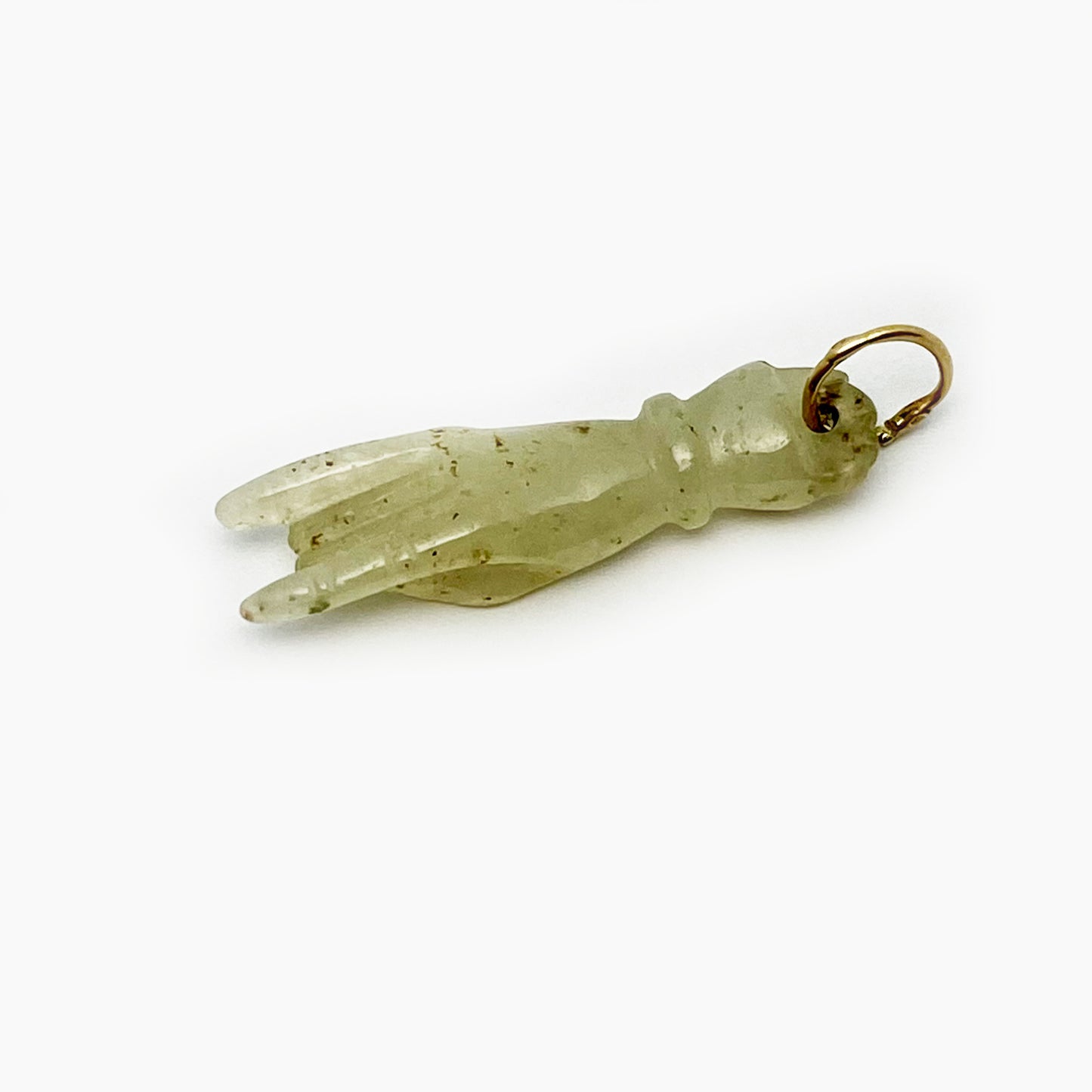 Antique Jade Figa, Horned Hand, Victorian Nephrite Jade, Figa Charm