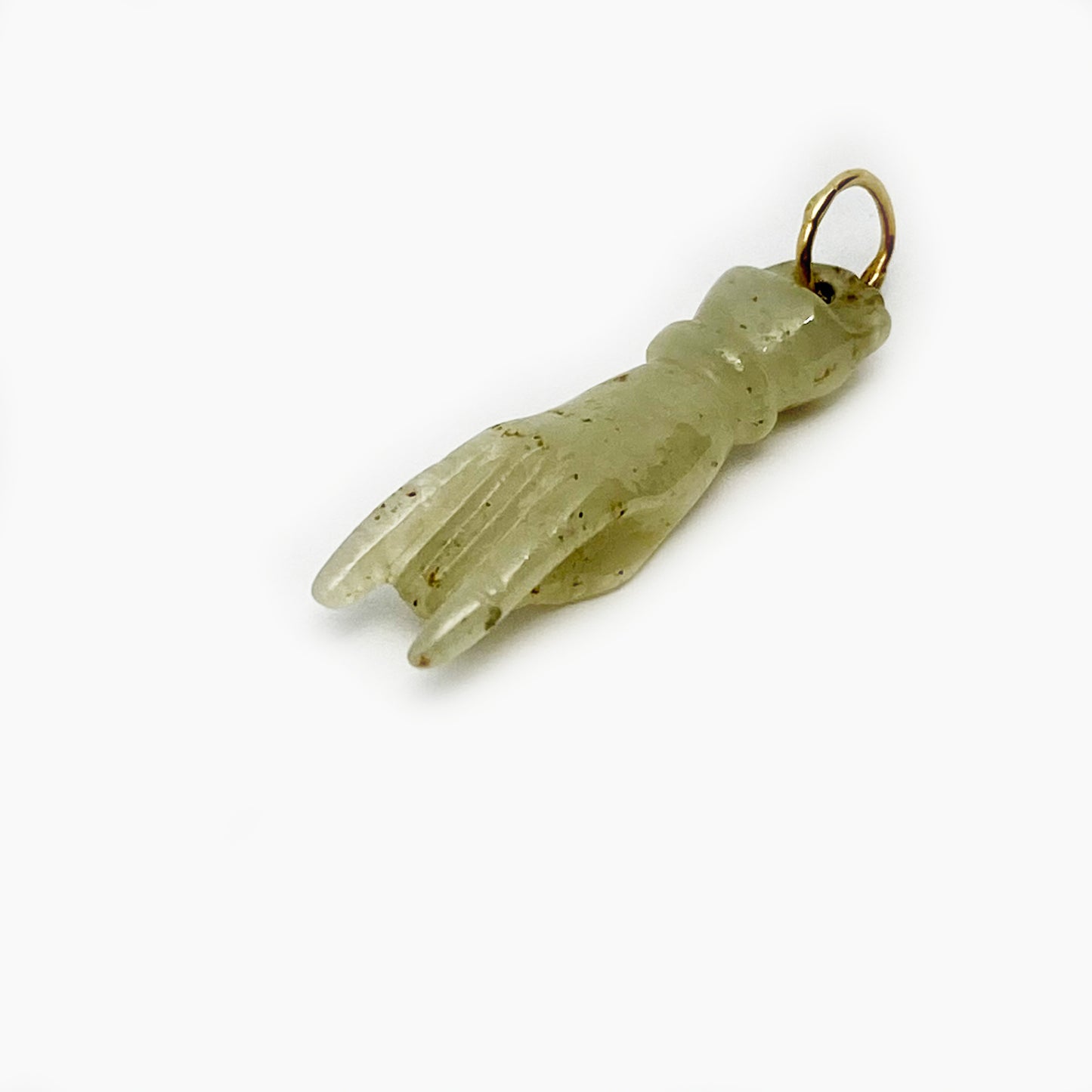 Antique Jade Figa, Horned Hand, Victorian Nephrite Jade, Figa Charm