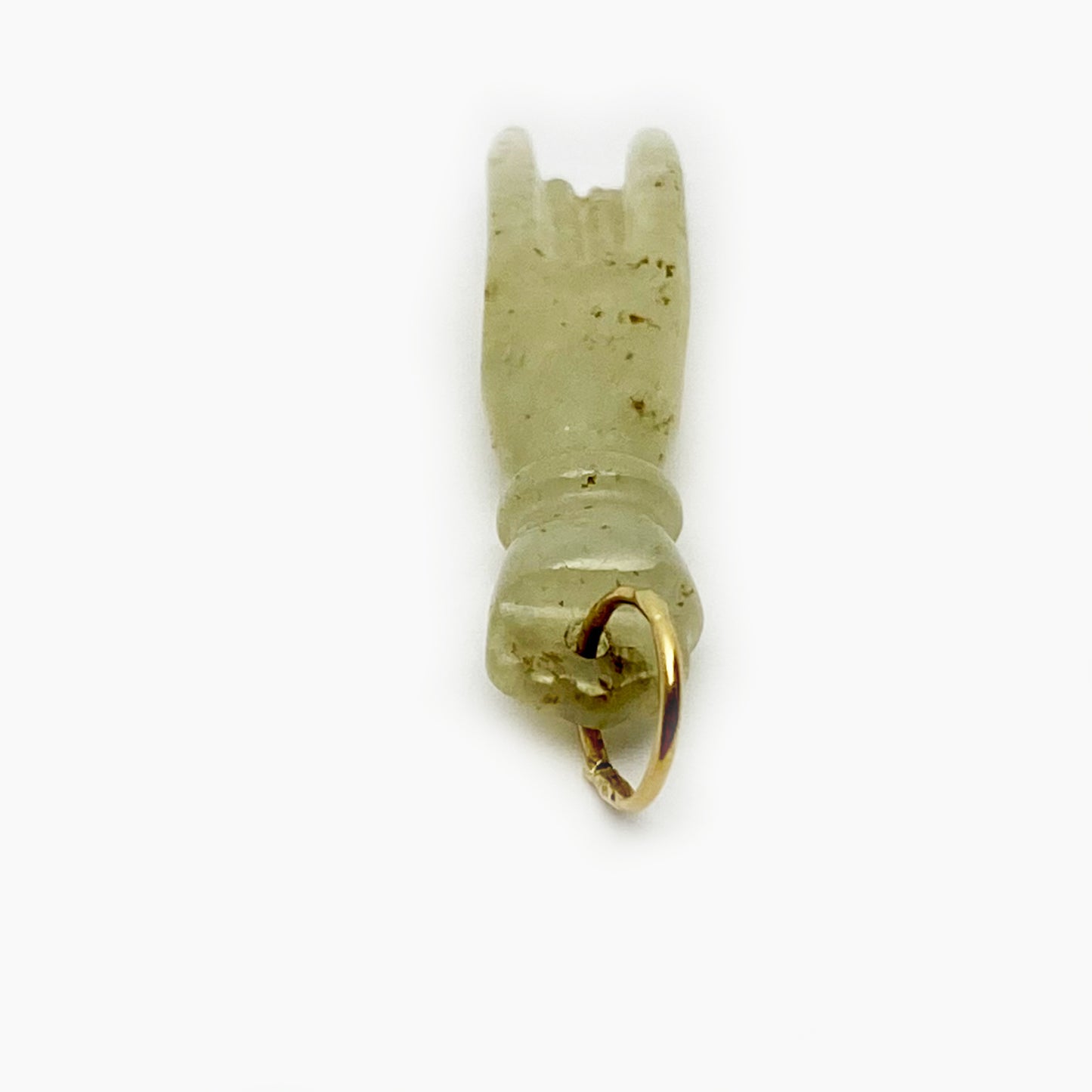 Antique Jade Figa, Horned Hand, Victorian Nephrite Jade, Figa Charm