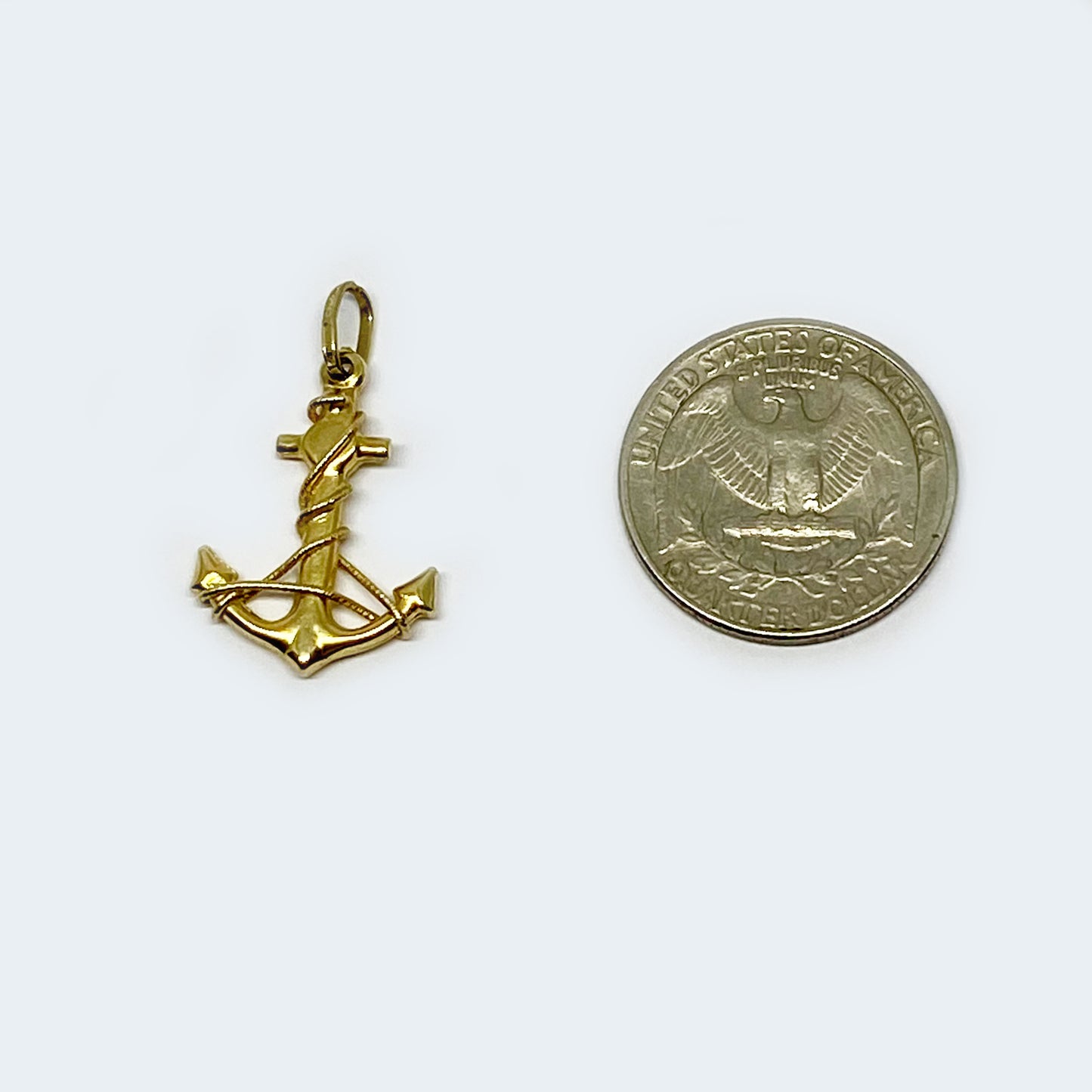 Vintage Solid 18k Gold Anchor Pendant