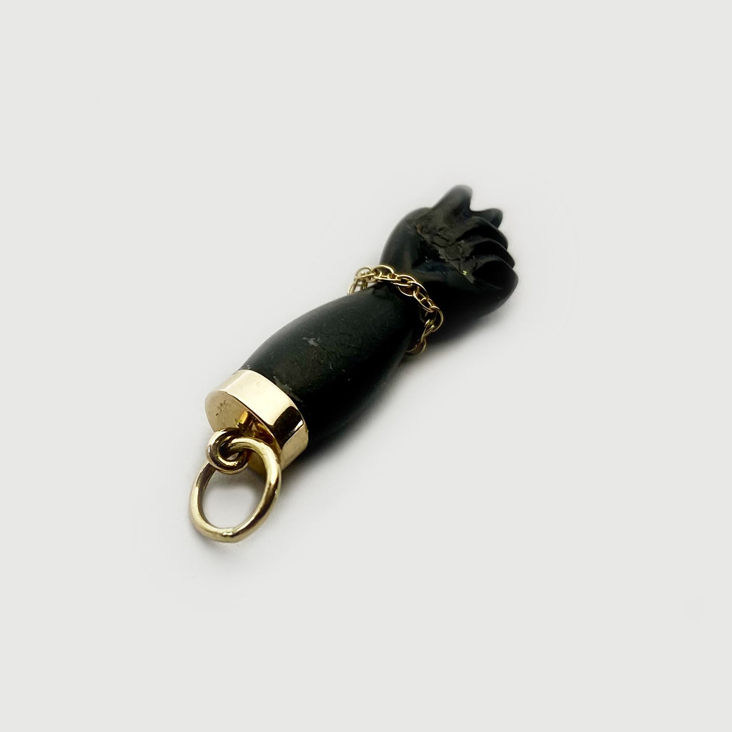Vintage 14K Gold Figa, Black Bakelite, Mano Figa