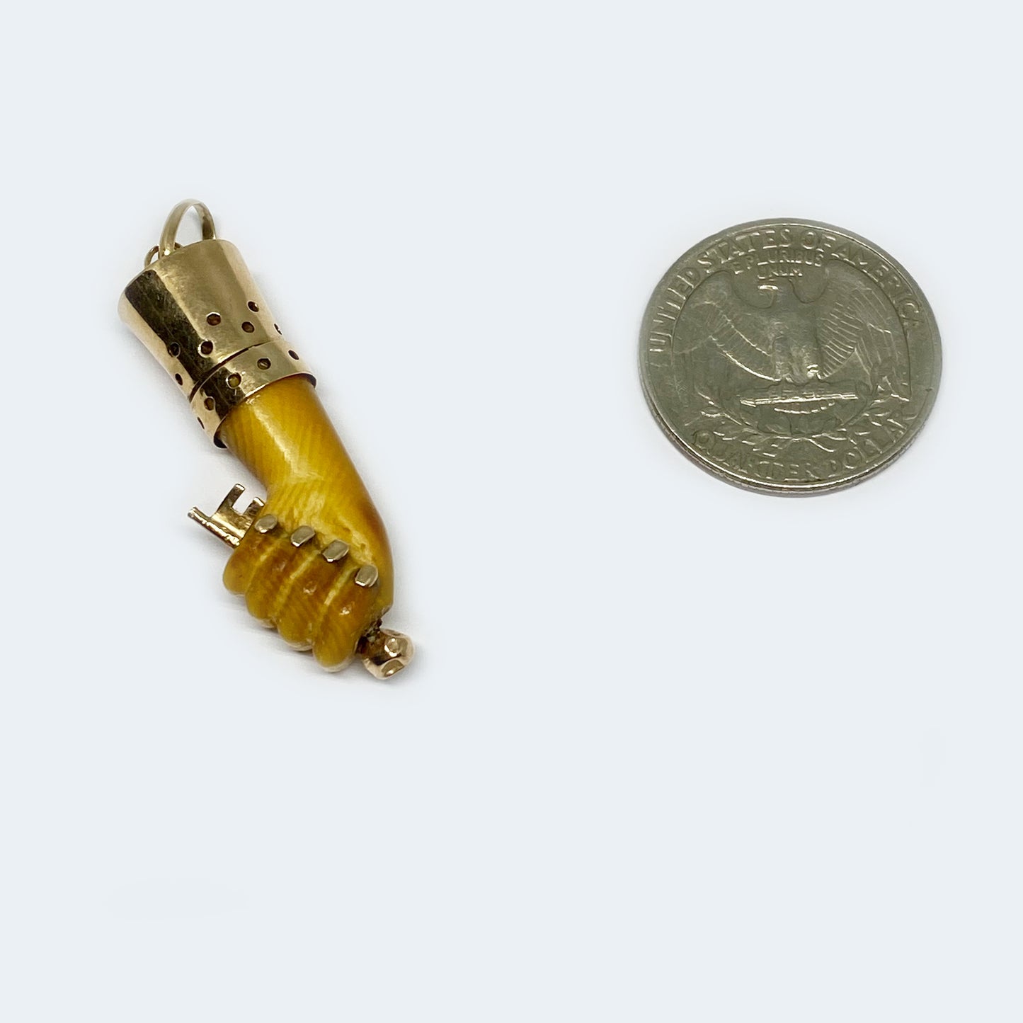 Antique 14K Gold Bone Victorian Fist Figa Charm