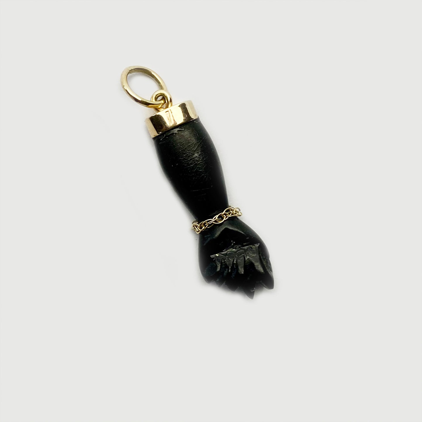 Vintage 14K Gold Figa, Black Bakelite, Mano Figa