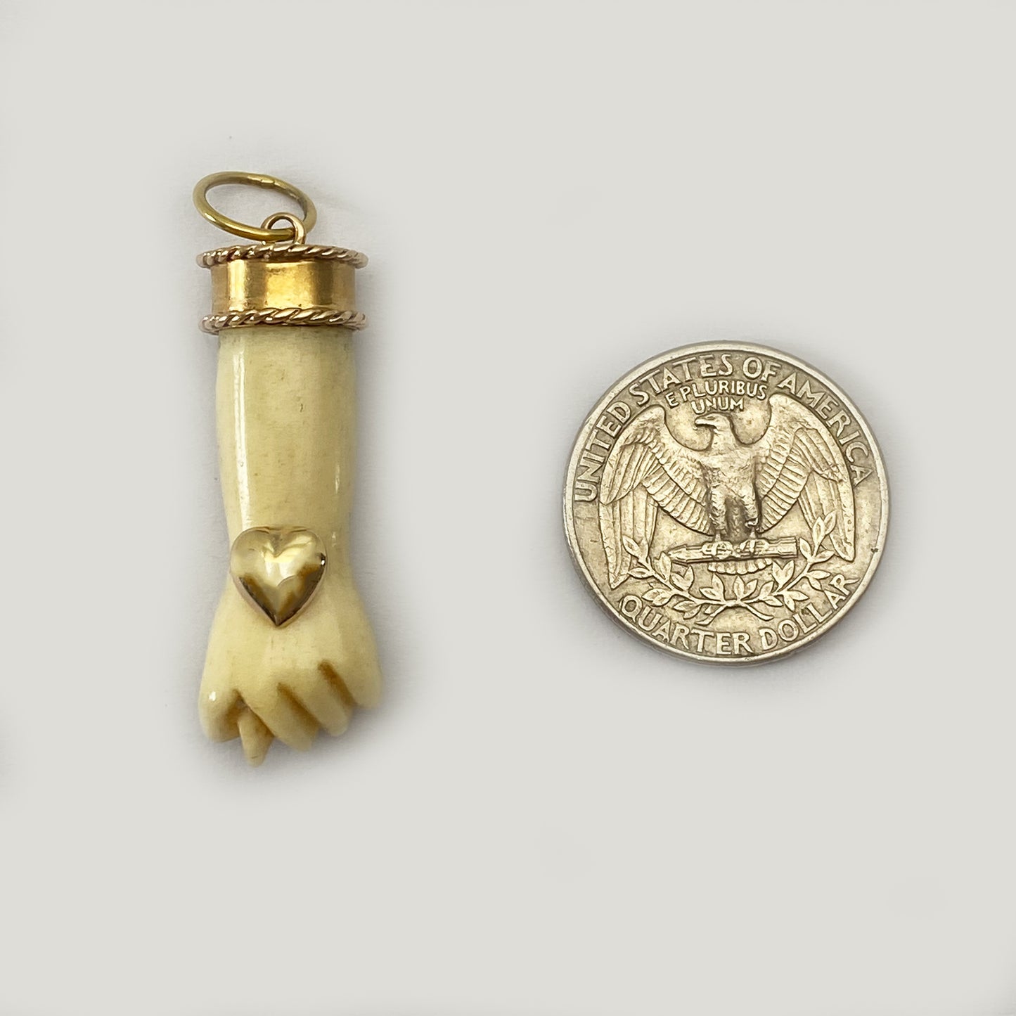 Antique 18K Gold Bone Figa Charm