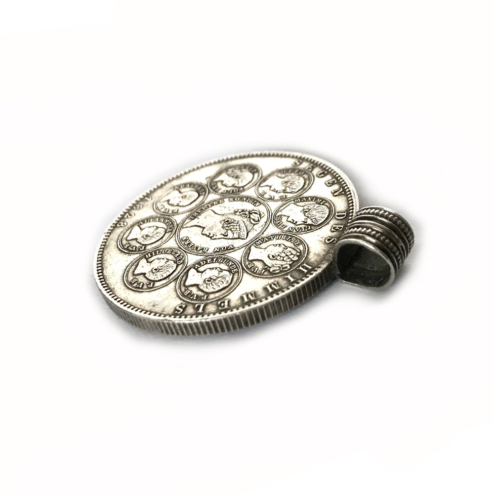 Antique Silver Pendant 1828 Bavarian Ludwig I Thaler 1828 Coin Pendant