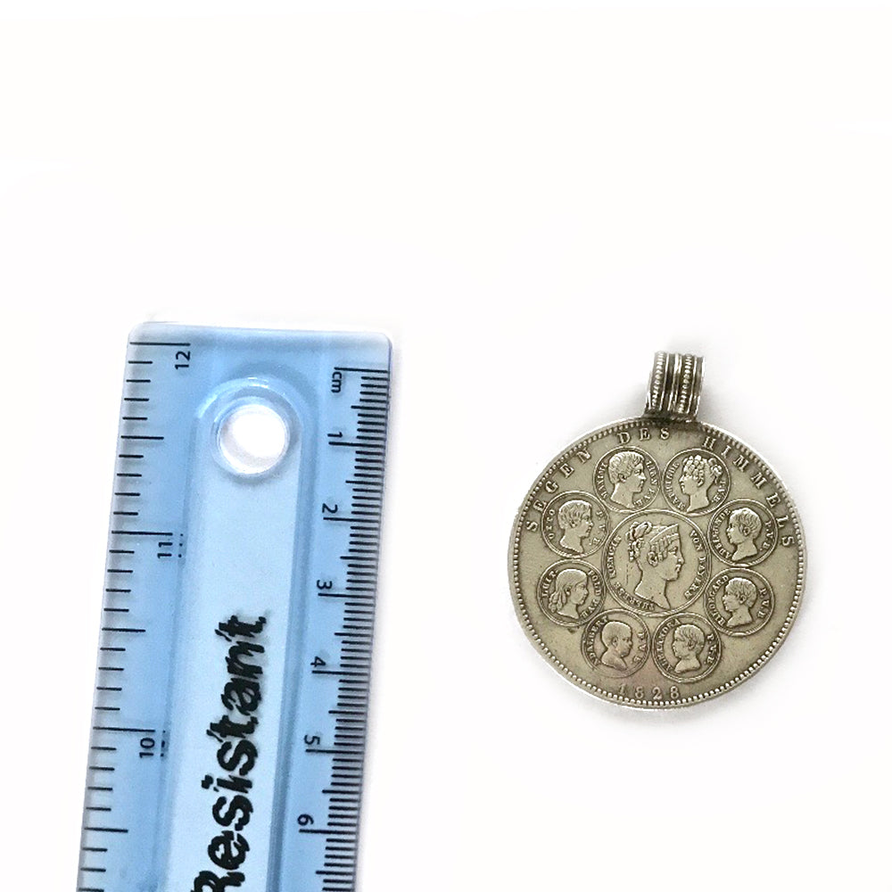 Antique Silver Pendant 1828 Bavarian Ludwig I Thaler 1828 Coin Pendant