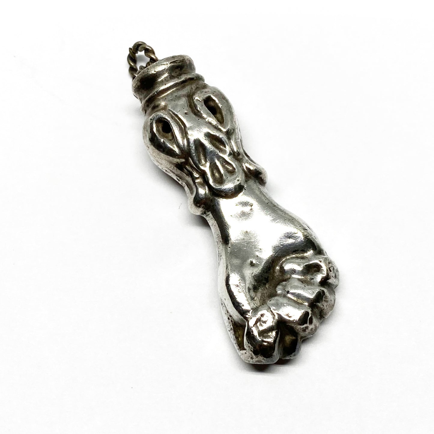 Antique 19th Century Italian Puffed Silver Figa Charm