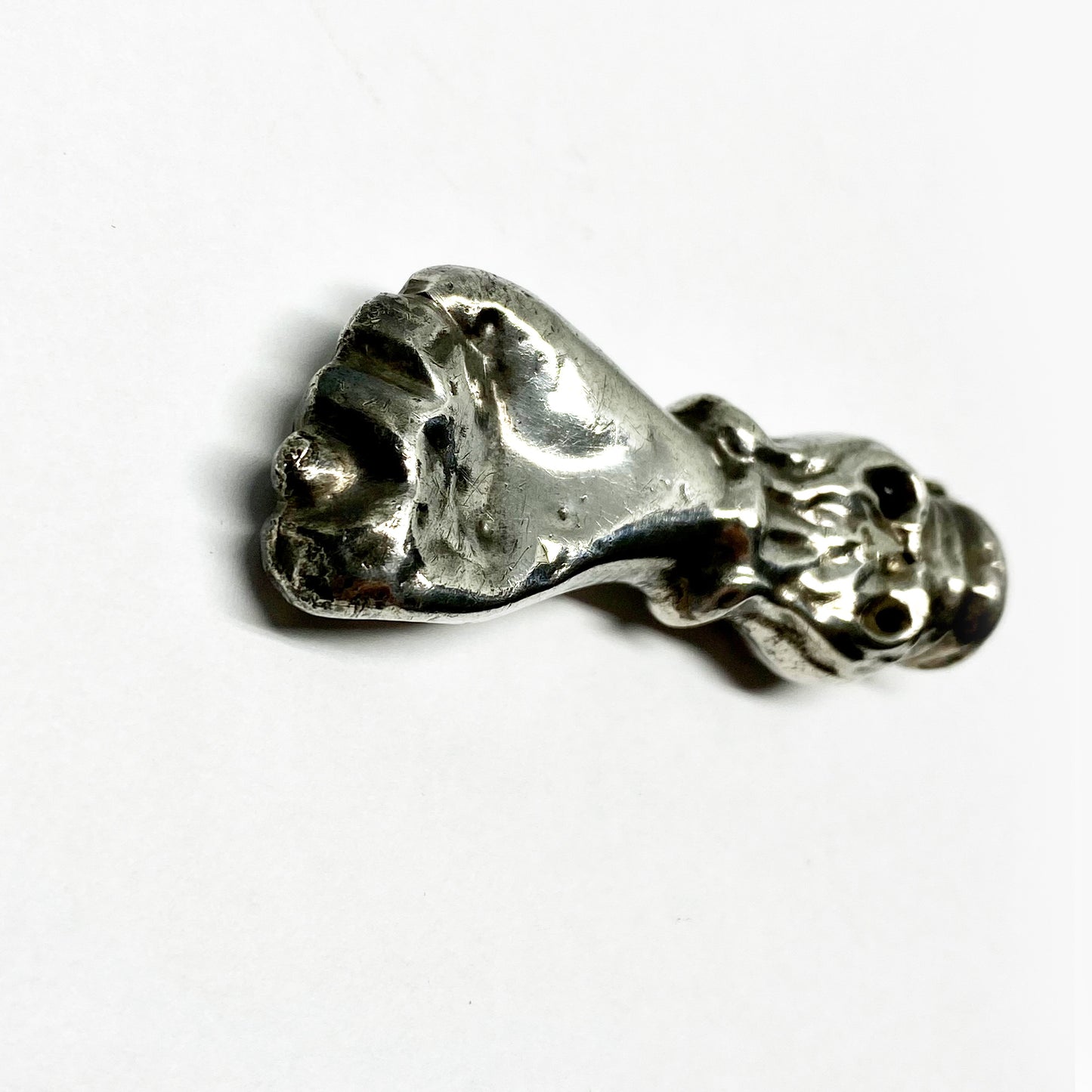 Antique 19th Century Italian Puffed Silver Figa Charm