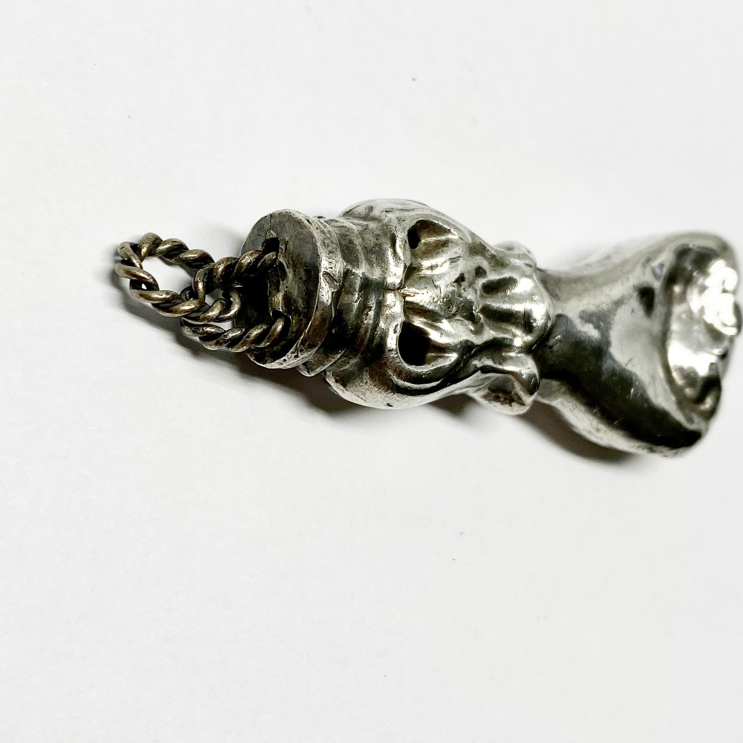 Antique 19th Century Italian Puffed Silver Figa Charm
