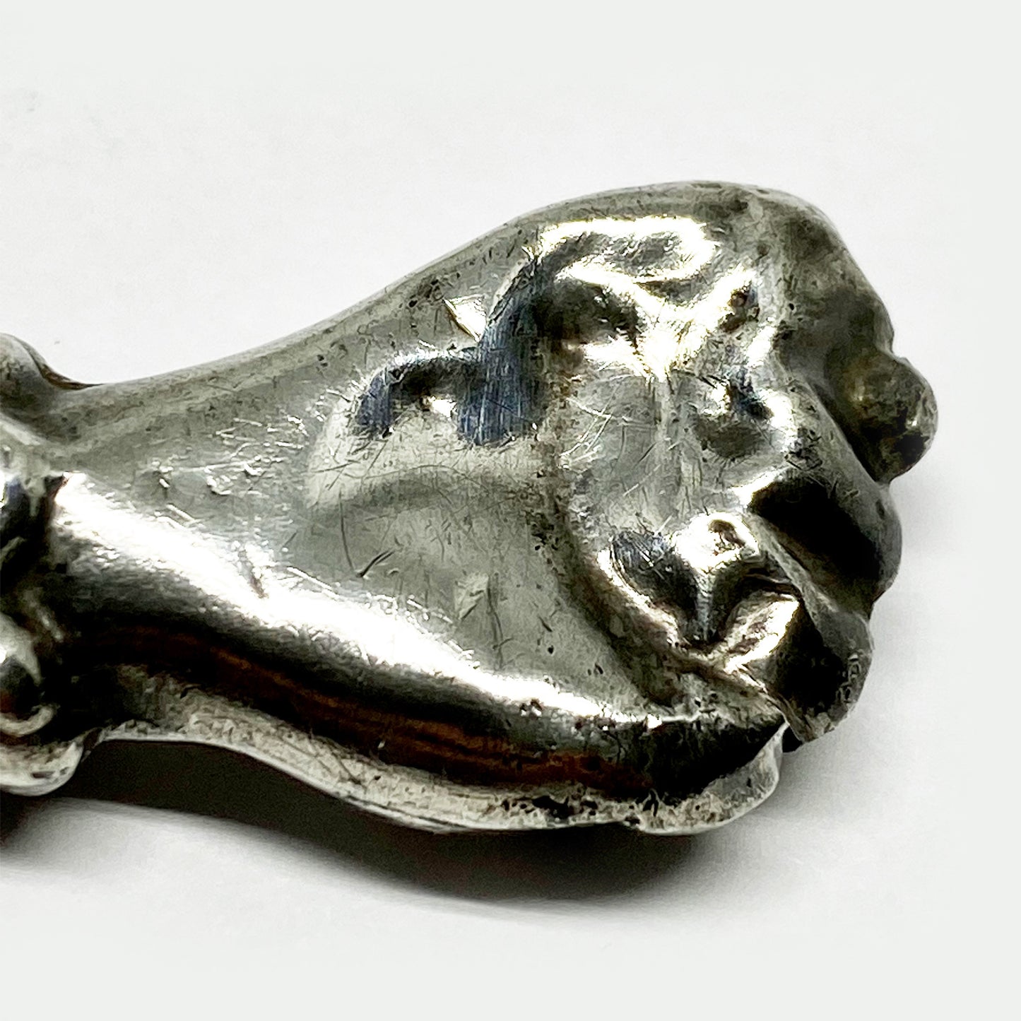 Antique 19th Century Italian Puffed Silver Figa Charm