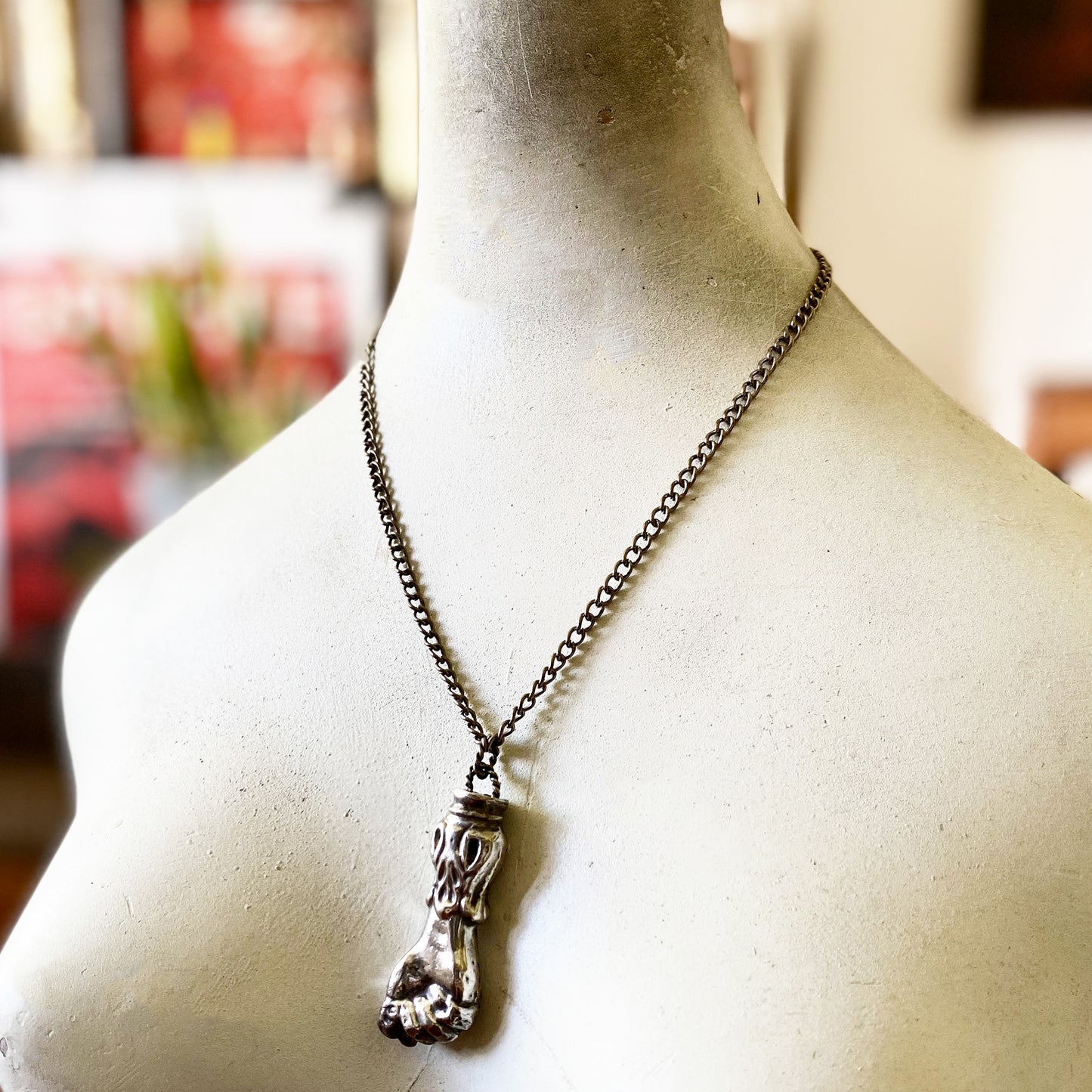 Antique 19th Century Italian Puffed Silver Figa Charm