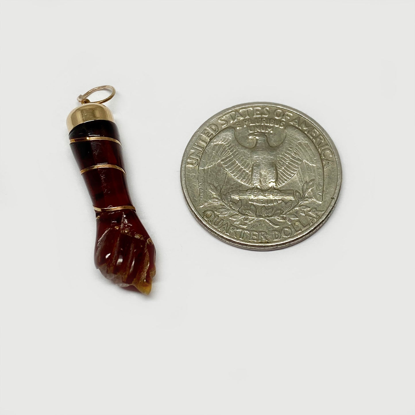 Vintage 10k Gold Brown Bakelite Figa Charm