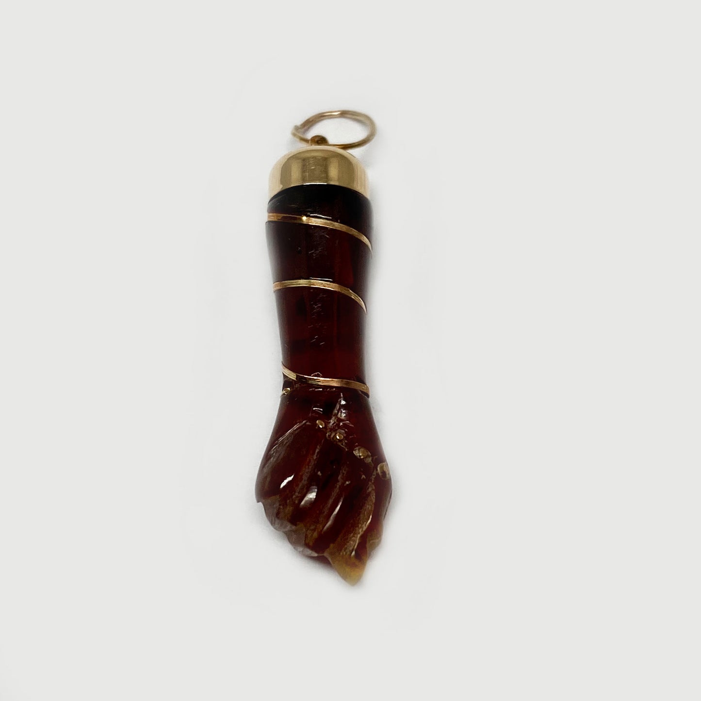 Vintage 10k Gold Brown Bakelite Figa Charm