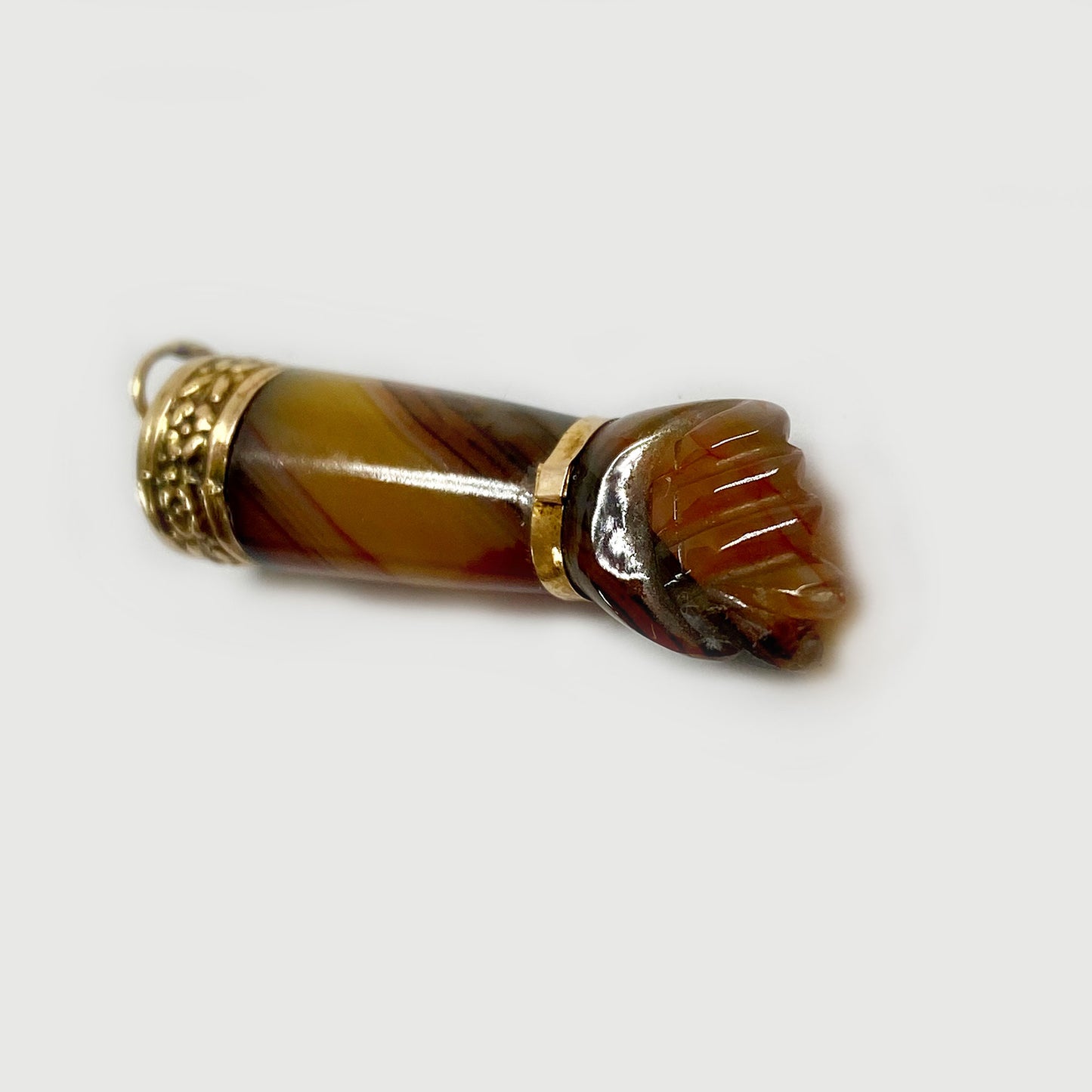 Vintage 10K Gold Agate Figa Charm