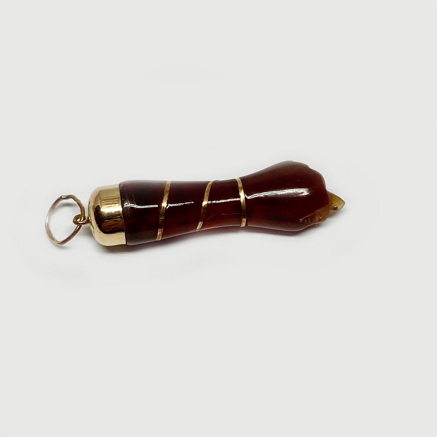 Vintage 10k Gold Brown Bakelite Figa Charm