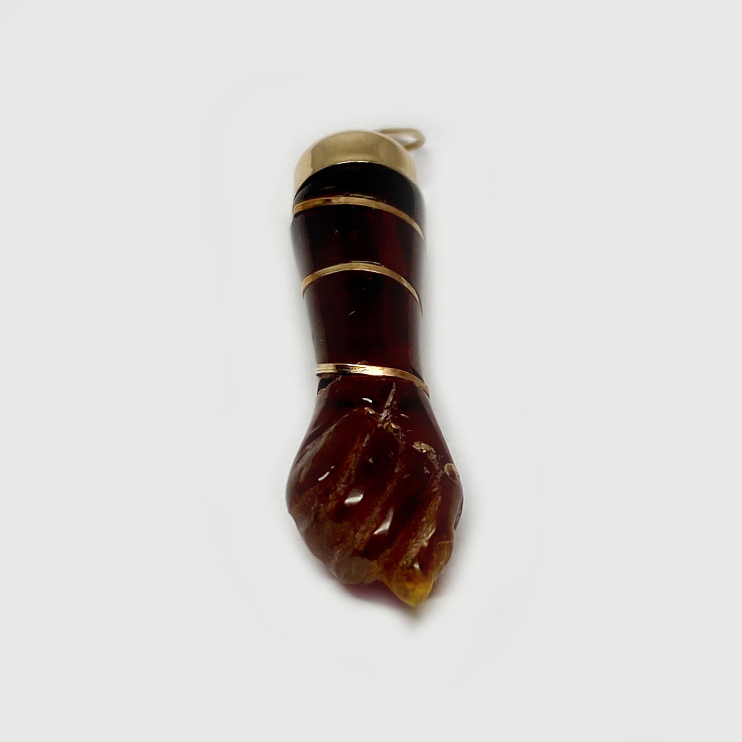 Vintage 10k Gold Brown Bakelite Figa Charm