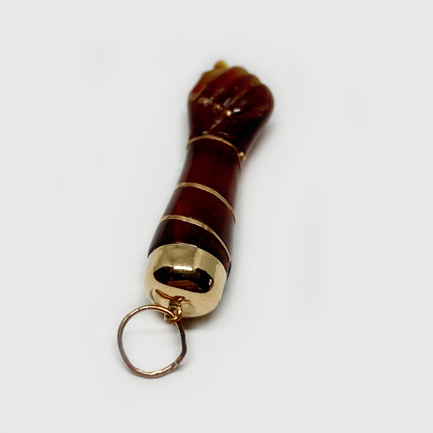 Vintage 10k Gold Brown Bakelite Figa Charm
