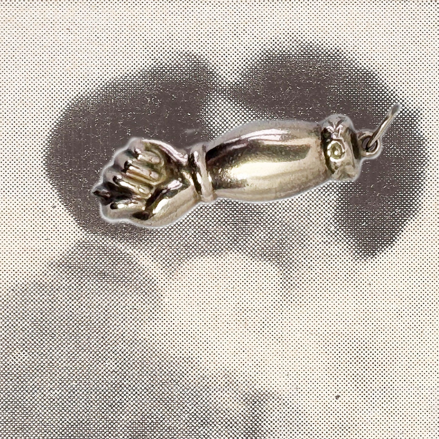 Antique 14k Rose Gold Figa Hand Pendant, Victorian Mano Fico Good Luck Amulet Charm,Protective Talisman, Warm Rose-Yellow Tone