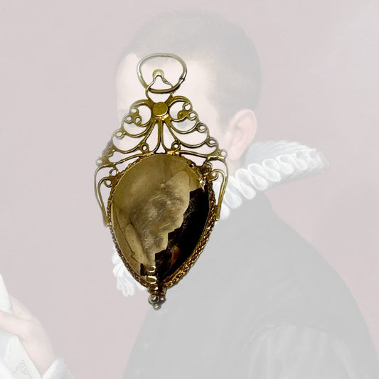 Antique 14k Gold Reliquary Locket, Victorian Portuguese Ex Voto Pendant, 19th Century Charm, Sacred Keepsake, Yellow & Rose Gold Tone