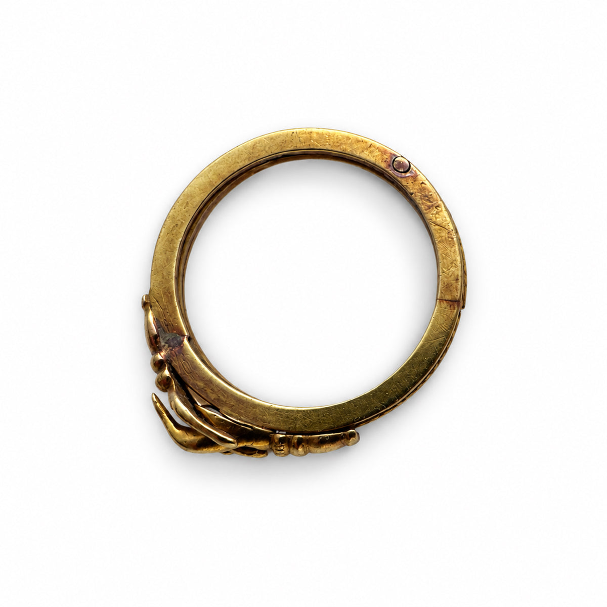 Antique 14K Gold Fede Ring, Clasped Hands Ring, Georgian Victorian Lover's Hands, Hinged Friendship Ring, Symbol of Love, UK L US 5.75 3.3 grams