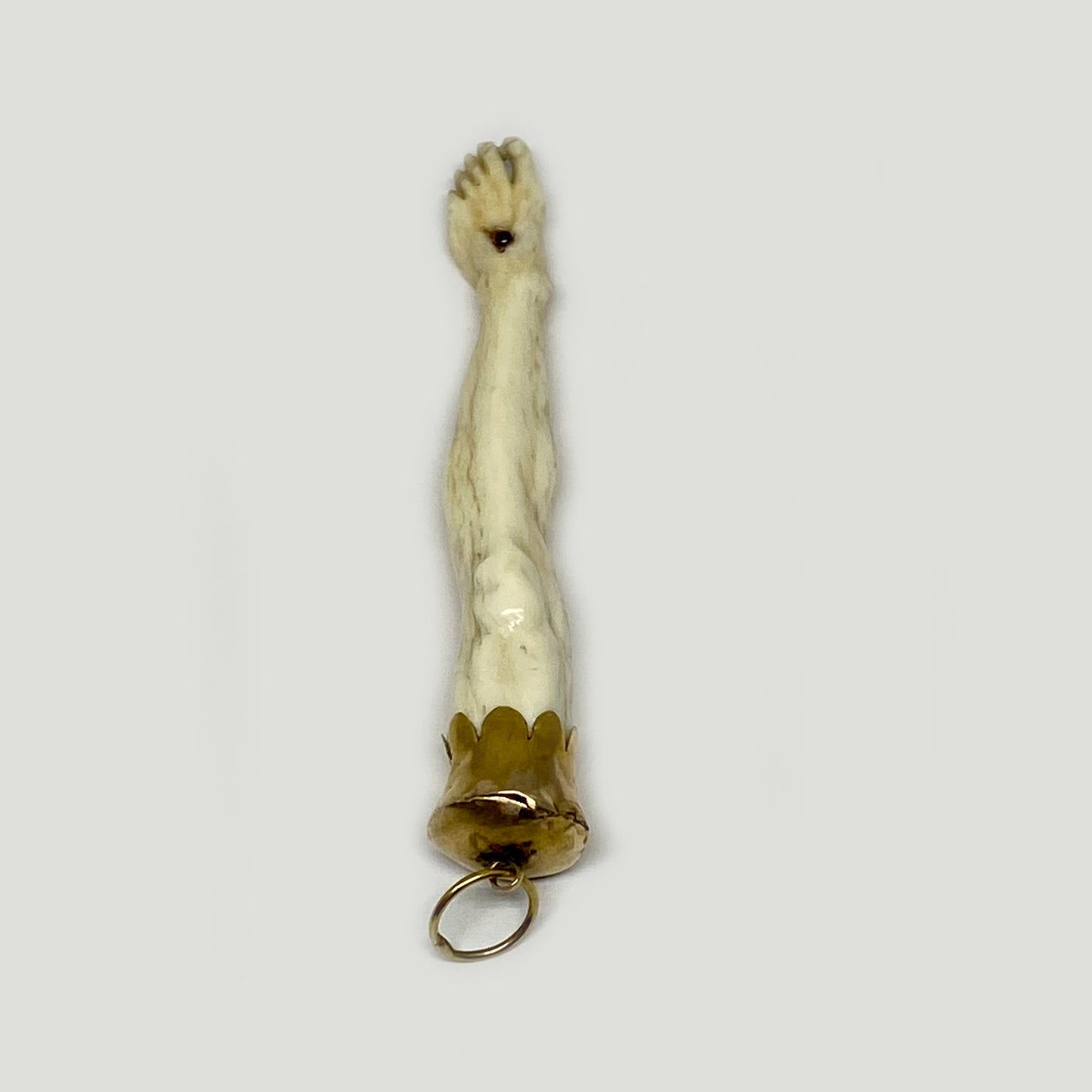 Antique 14K Gold Bone Leg Pendant, Victorian Figa Charm