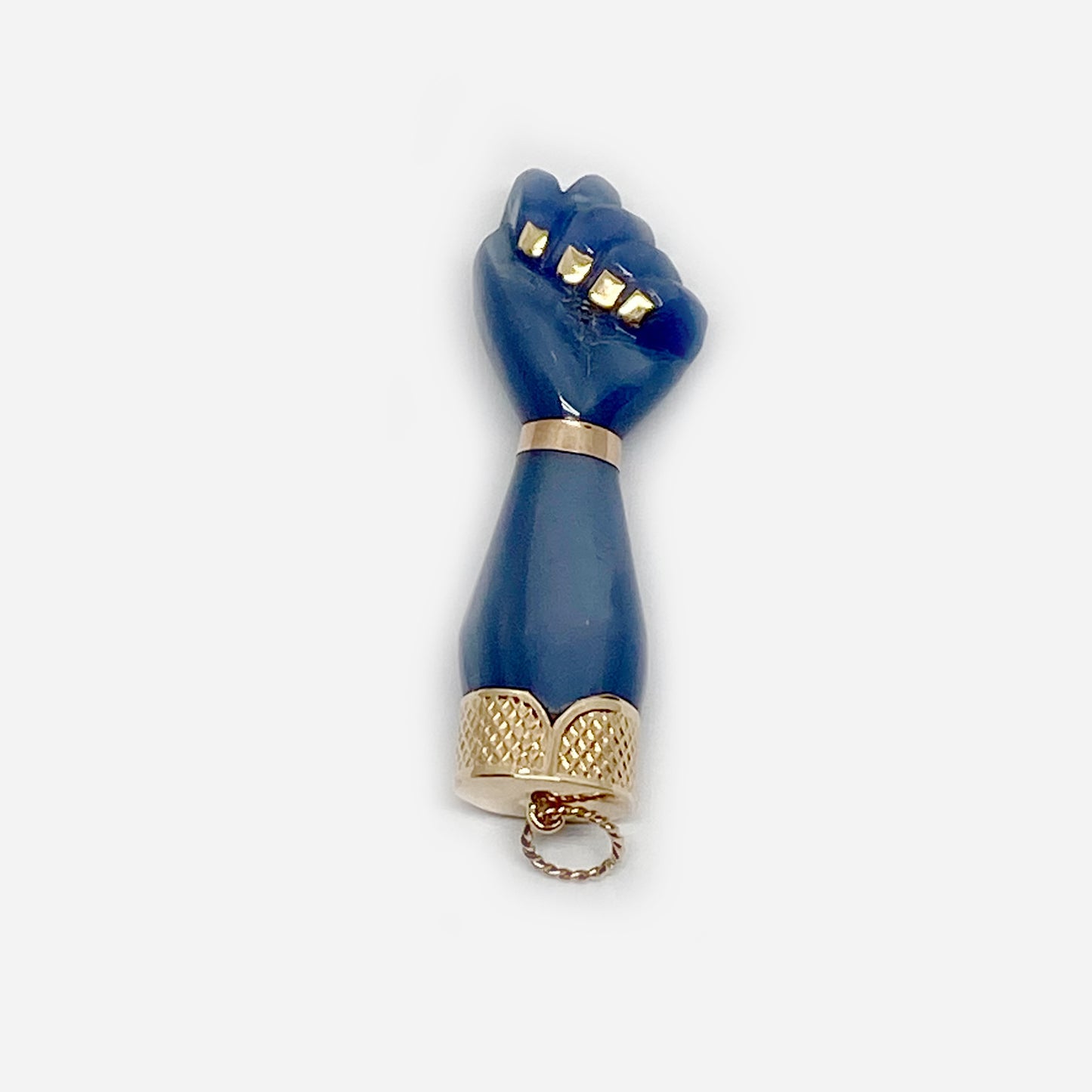 Vintage 14k Gold Blue Figa Charm