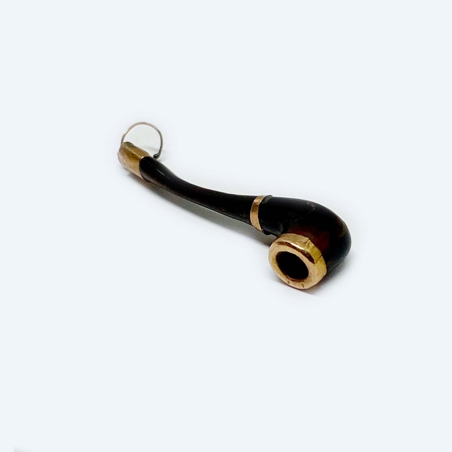 Vintage 9k Stained Horn Pipe Pendant