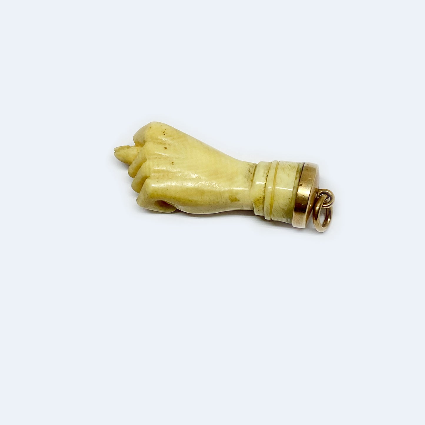 Antique 18k God Bone Figa, Victorian Figa Charm