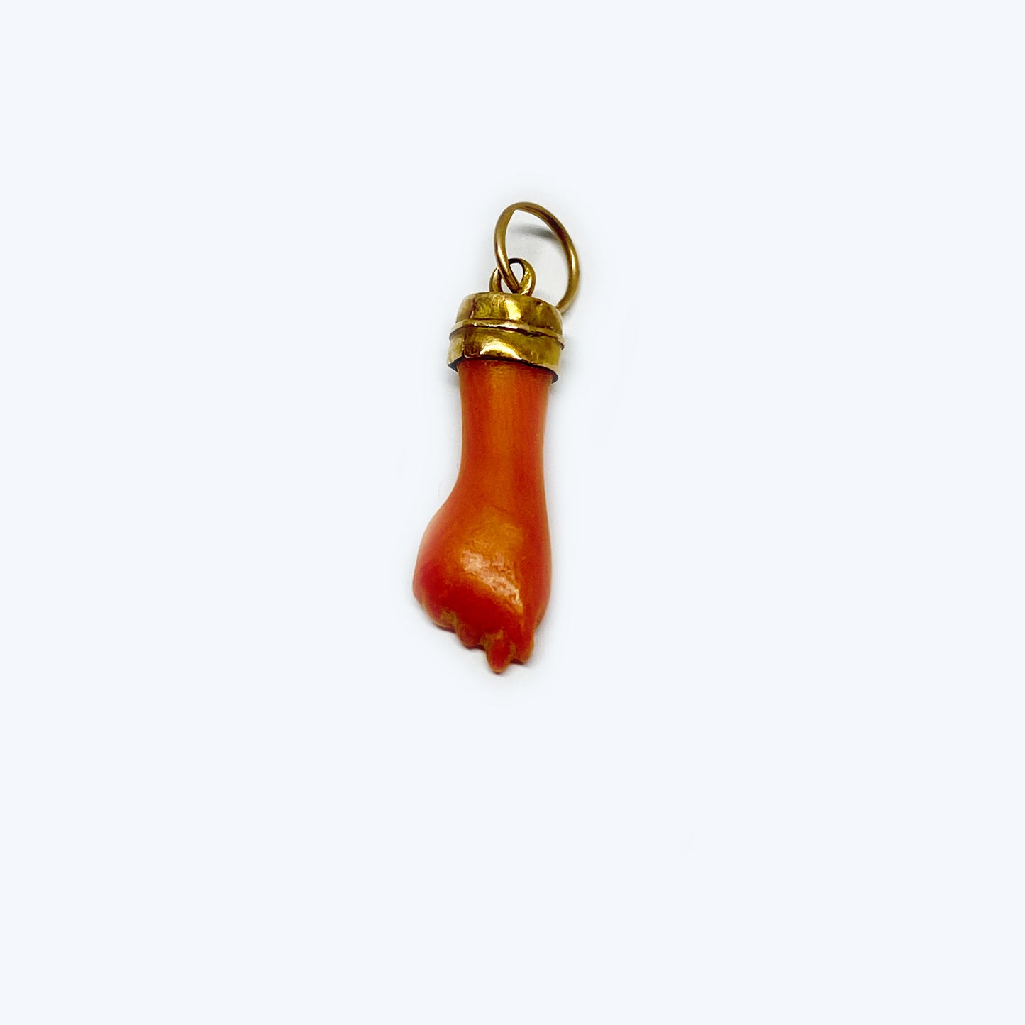 Antique 18k Gold Coral Figa Charm