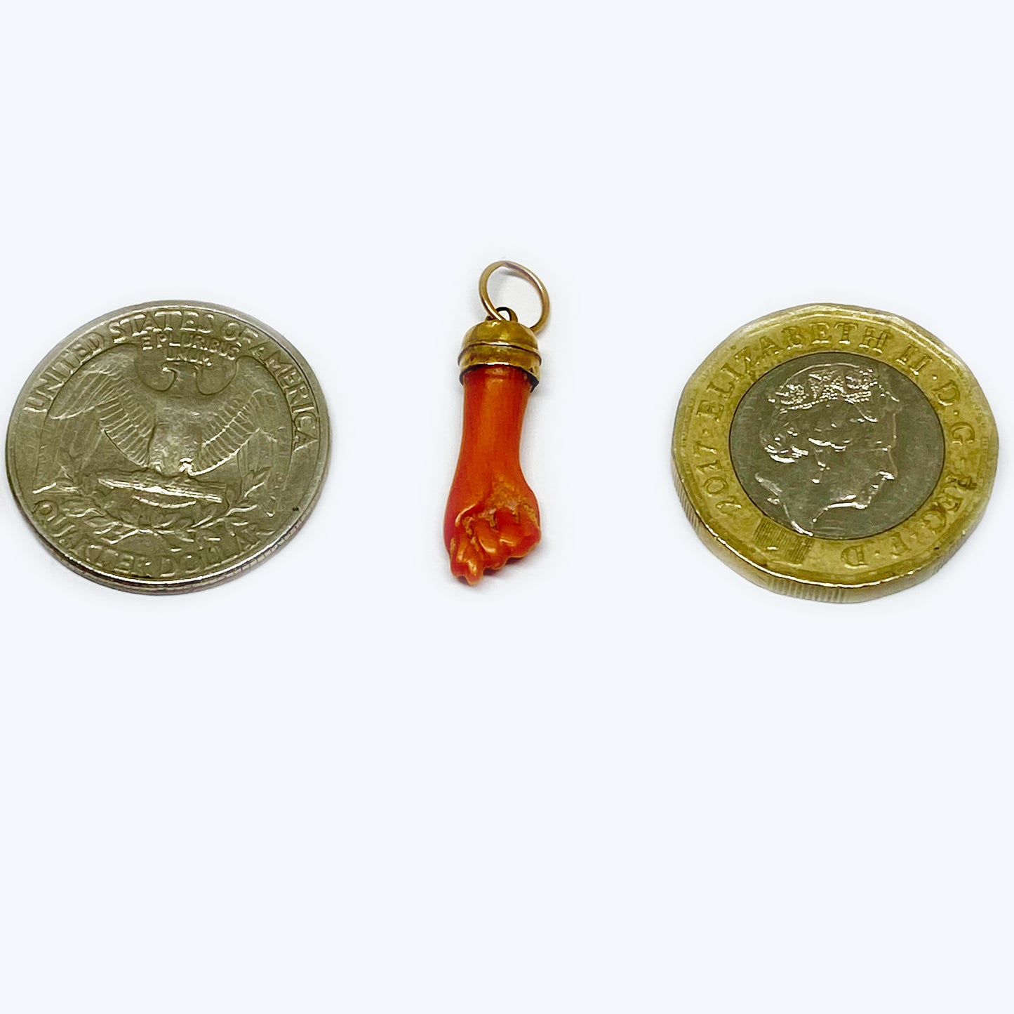 Antique 18k Gold Coral Figa Charm