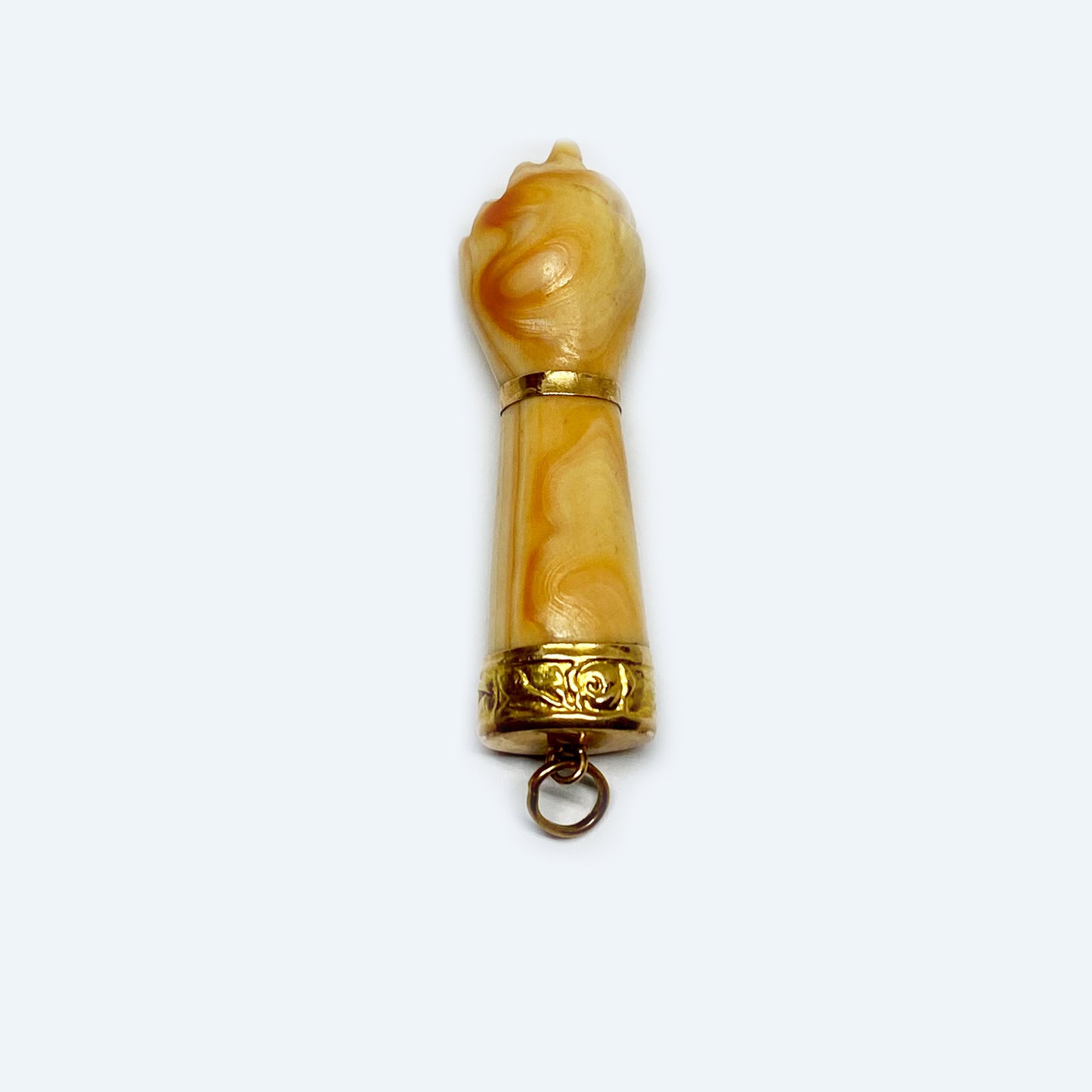 Antique 16k Gold  Conch Shell Figa, 16 ct Gold  Figa Charm
