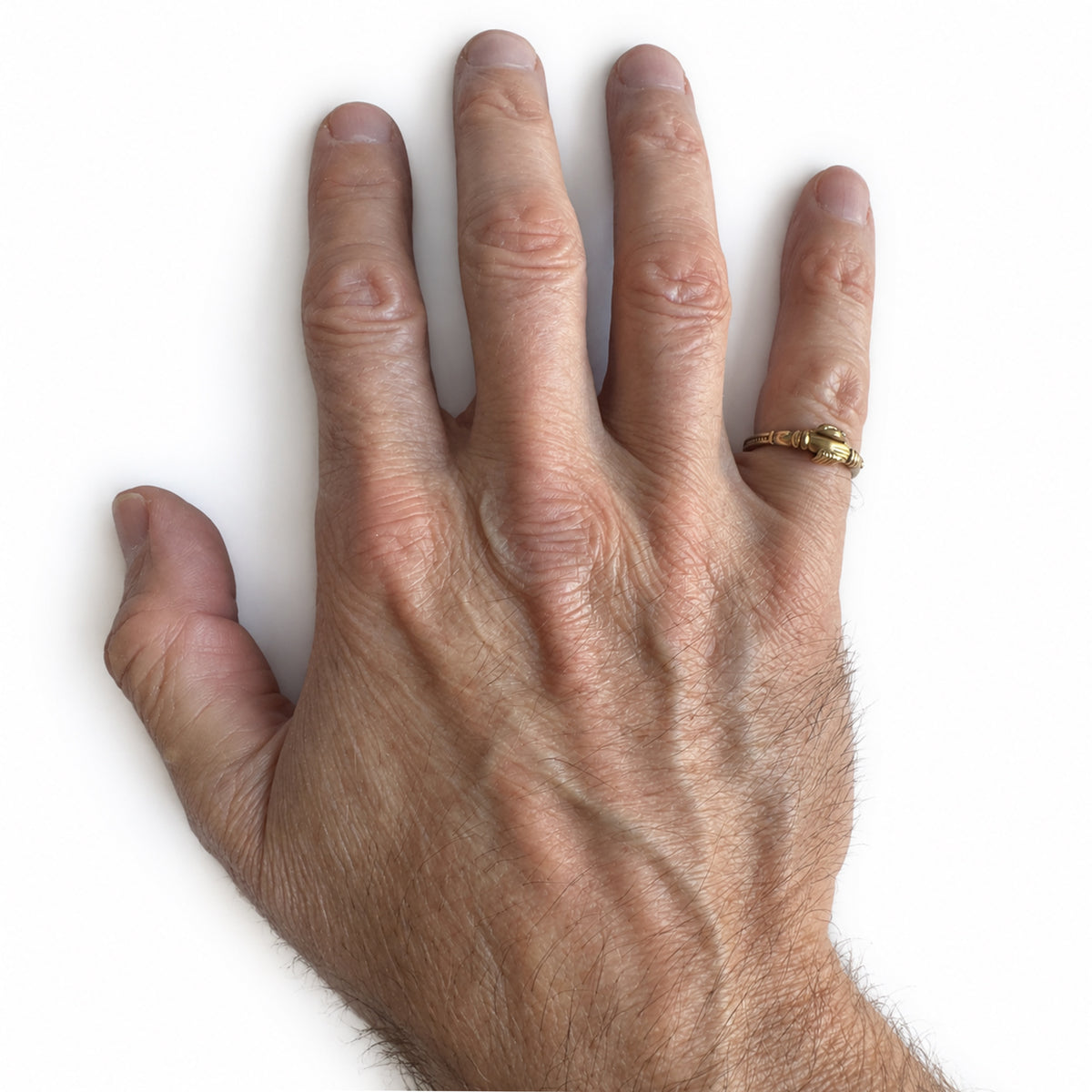 Antique 14K Gold Fede Ring, Clasped Hands Ring, Georgian Victorian Lover's Hands, Hinged Friendship Ring, Symbol of Love, UK L US 5.75 3.3 grams