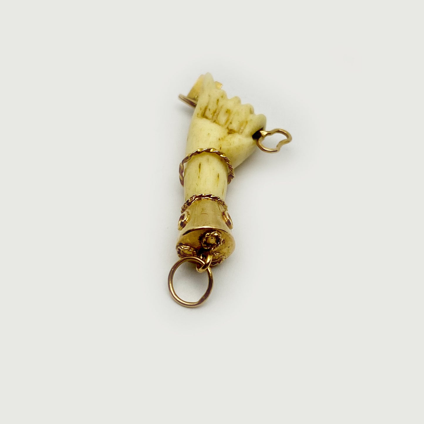 Antique 18K Gold Bone Figa, Victorian Fist, Key Hand Pendant, 19th Century Figa, Amulet, Charm, Figa Charm, Talisman, Evil Eye, Mano Figa