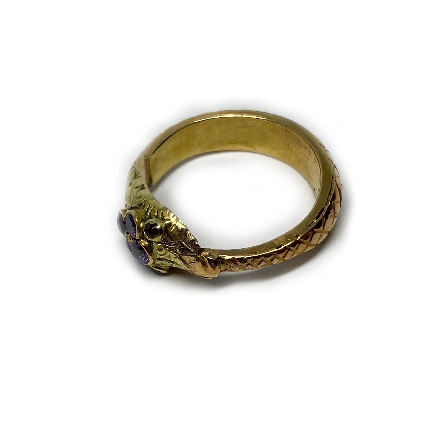 Victorian 18k Gold Snake Ring, Amethyst, Rubellite Serpent Ring 18 ct Gold, 19th Century Viper Ring, Snake Jewelry, Ouroboros, Eternal