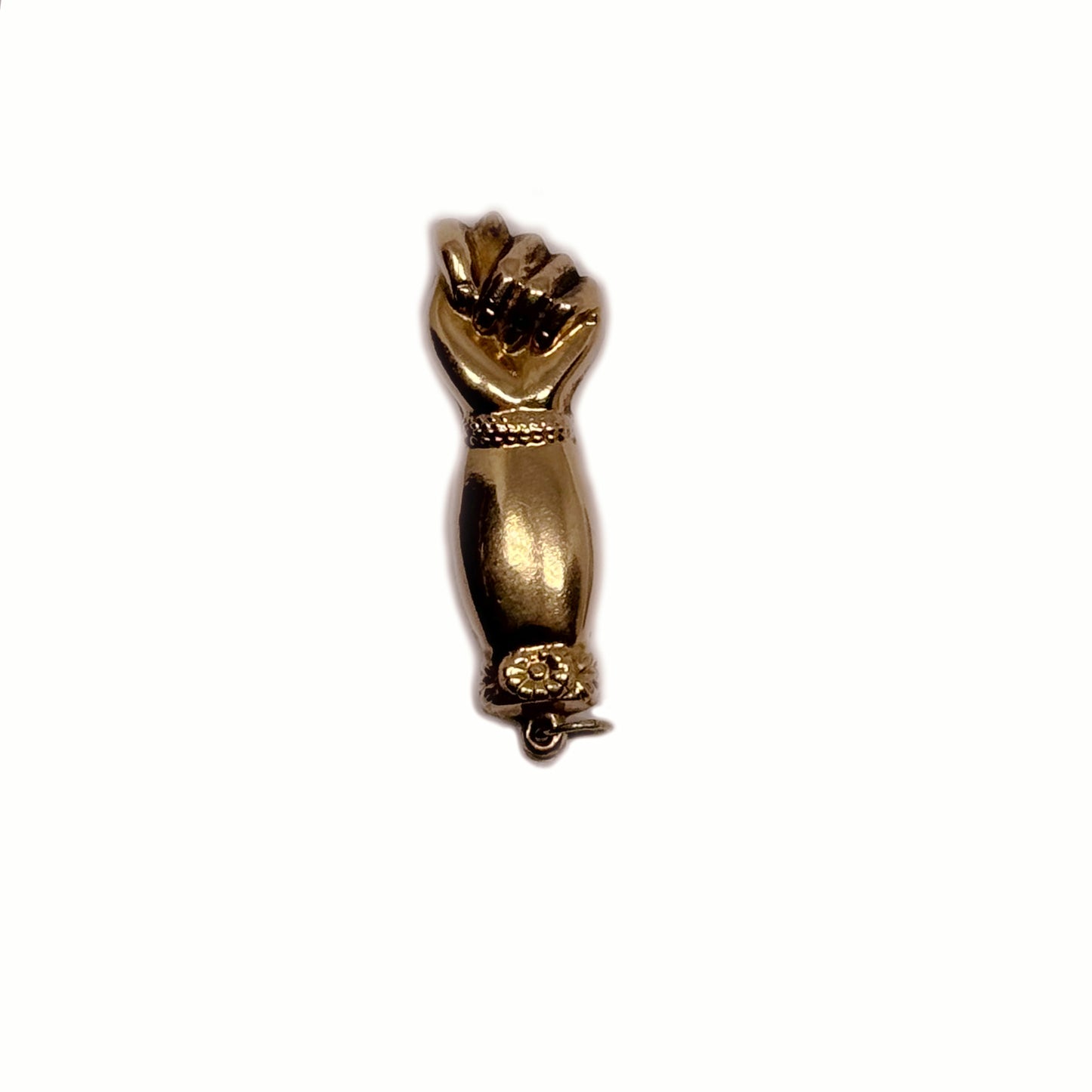 Antique 14k Gold Puffed Figa, 14 ct Mano Fico, Lucky Amulet, Solid Figa Fist, Figa Charm, Good Luck Pendant, Victorian, Evil Eye, Talisman