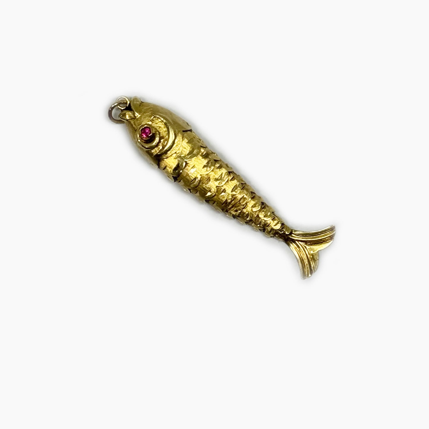 Vintage 18K Gold Fish, Articulated Gold Fish Pendant, Antique Charm, Flexible Fish Pendant, 18ct Gold Fish, Marine Pendant, Animal Jewelry