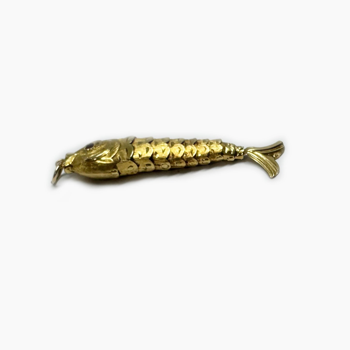 Vintage 18K Gold Fish, Articulated Gold Fish Pendant, Antique Charm, Flexible Fish Pendant, 18ct Gold Fish, Marine Pendant, Animal Jewelry