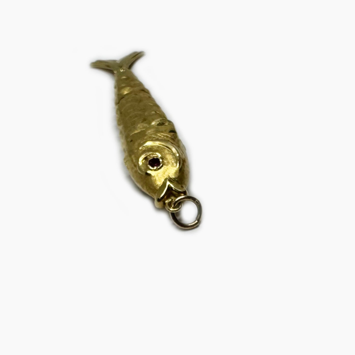 Vintage 18K Gold Fish, Articulated Gold Fish Pendant, Antique Charm, Flexible Fish Pendant, 18ct Gold Fish, Marine Pendant, Animal Jewelry