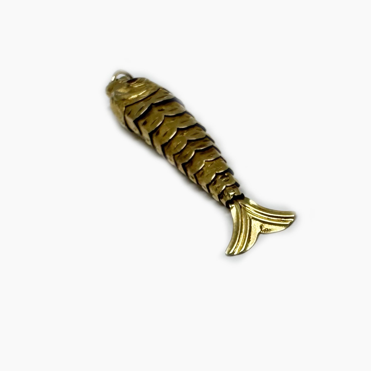 Vintage 18K Gold Fish, Articulated Gold Fish Pendant, Antique Charm, Flexible Fish Pendant, 18ct Gold Fish, Marine Pendant, Animal Jewelry