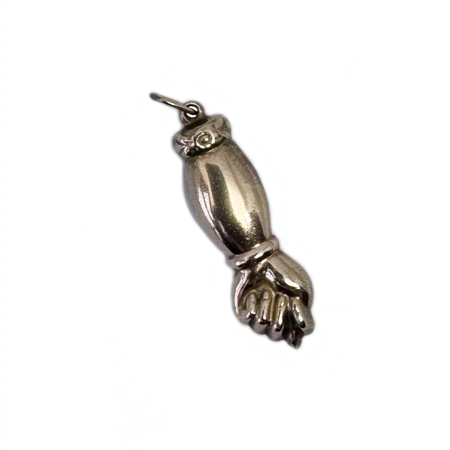 Antique 14k Rose Gold Figa Hand Pendant, Victorian Mano Fico Good Luck Amulet Charm,Protective Talisman, Warm Rose-Yellow Tone