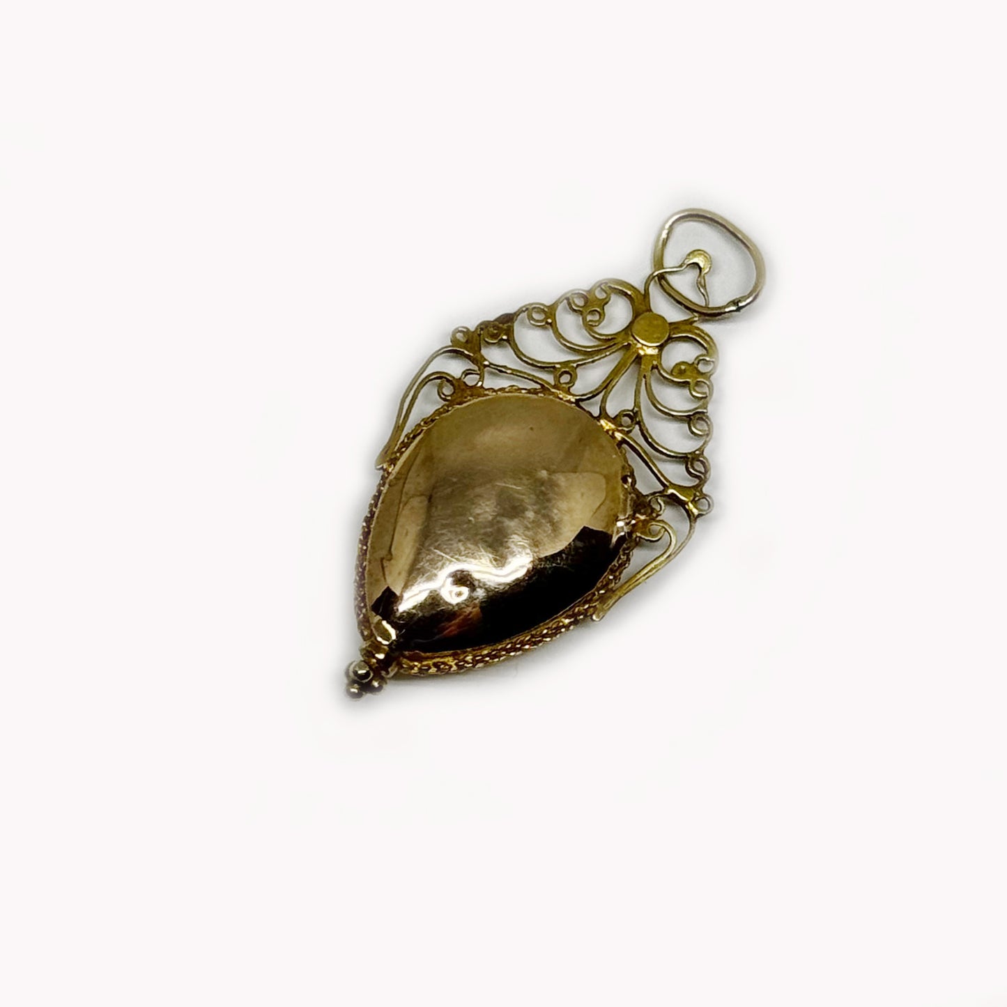 Antique 14k Gold Reliquary Locket, Victorian Portuguese Ex Voto Pendant, 19th Century Charm, Sacred Keepsake, Yellow & Rose Gold Tone