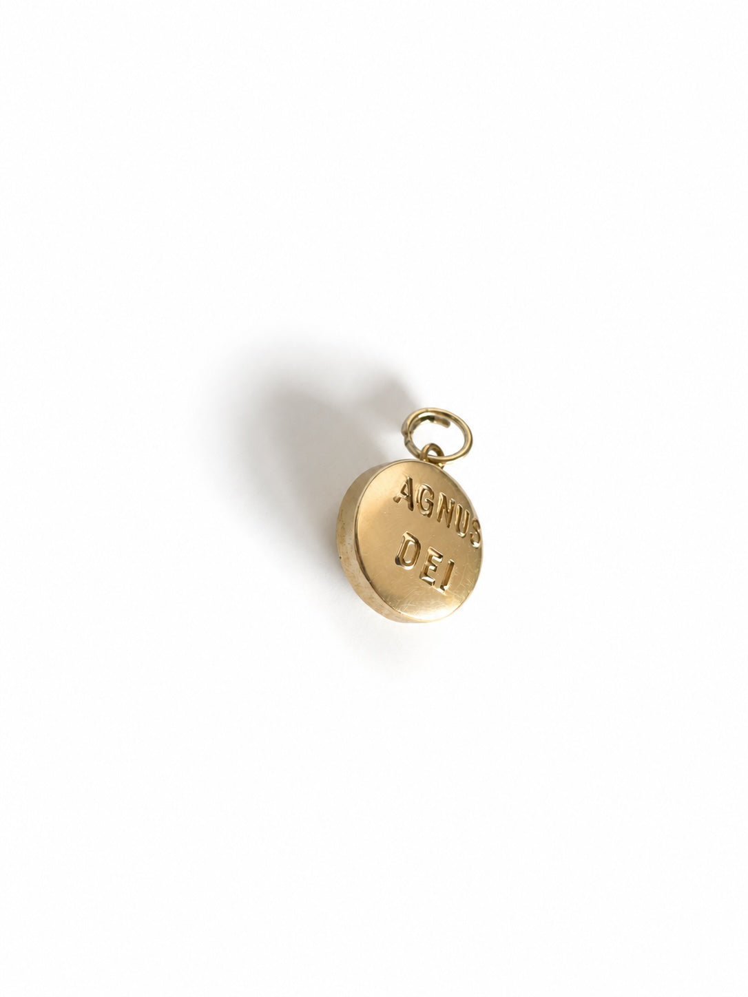 Vintage 1980s 14K Gold Agnus Dei Catholic Medal Charm, 9K Gold Bail, Catholic Lamb of God Medal, Devotional Gift
