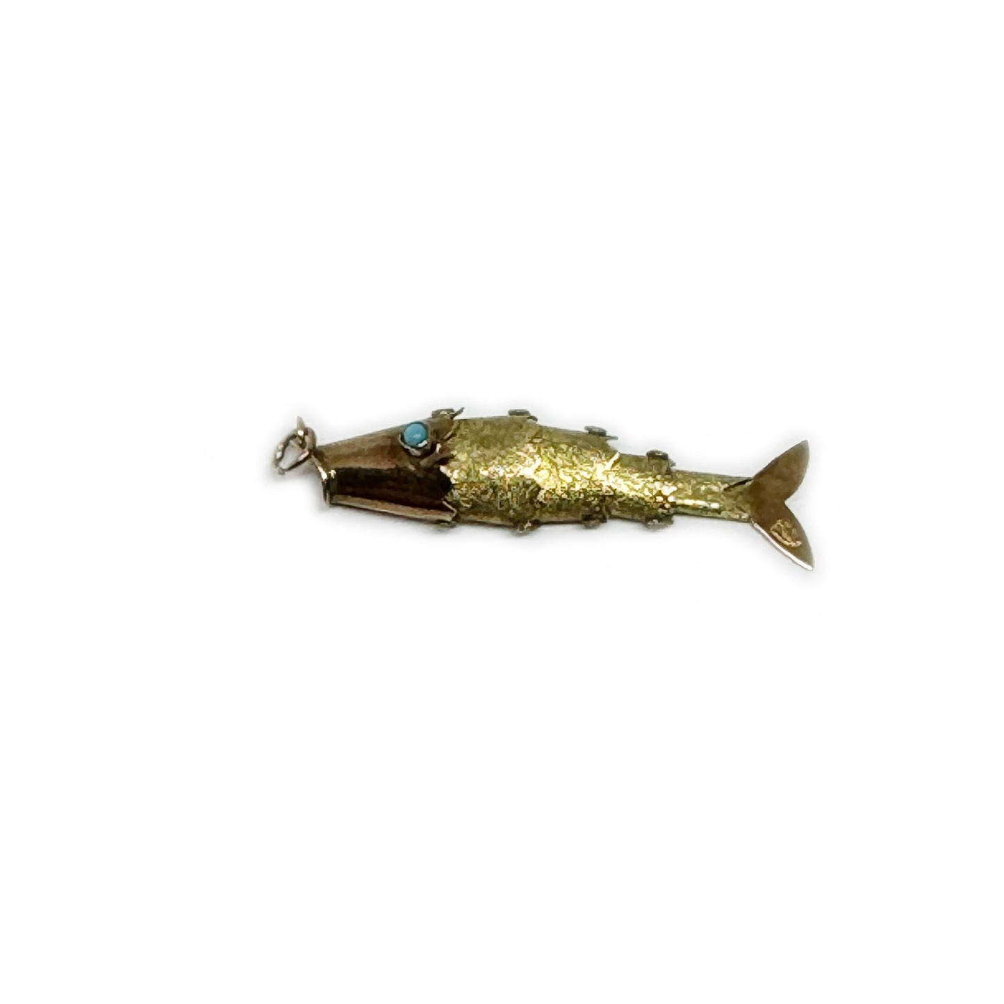 Vintage 14K Gold Fish, Articulated Fish Pendant, Antique Charm, Flexible Fish Pendant, 14 ct Gold Fish, Marine Animal Jewelry